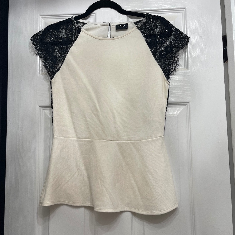 Peplum top with lace back